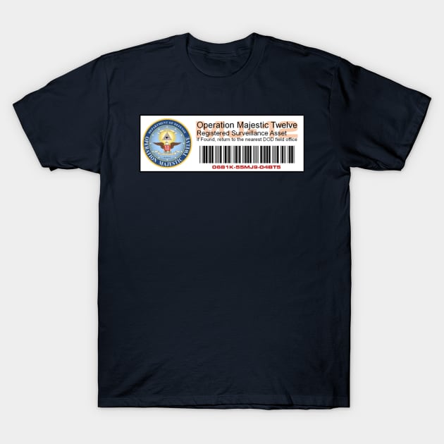 MJ-12 Asset Tag - Majestic Twelve T-Shirt by Starbase79